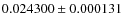 $0.024300 \pm 0.000131$