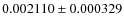 $0.002110\pm0.000329$