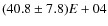 $(40.8\pm7.8)E+04$