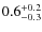$0.6^{\rm +0.2}_{-0.3}$