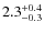 $2.3^{\rm +0.4}_{-0.3}$