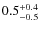 $0.5^{\rm +0.4}_{-0.5}$
