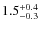 $1.5^{\rm +0.4}_{-0.3}$