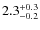 $2.3^{\rm +0.3}_{-0.2}$