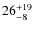 $26^{\rm +19}_{-8}$
