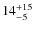 $14^{\rm +15}_{-5}$