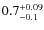 $0.7^{\rm +0.09}_{-0.1}$