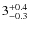 $3^{\rm +0.4}_{-0.3}$