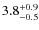 $3.8^{\rm +0.9}_{-0.5}$