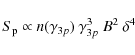 \begin{displaymath}S_{\rm p} \propto n(\gamma_{3p})~\gamma_{3p}^{3}~B^2~\delta^4
\end{displaymath}