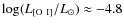 $\log(L_{\rm [O~I]}/L_{\odot})\approx -4.8$