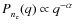 $P^{}_{n^{}_{\rm e}}(q) \propto q^{- \alpha}$