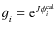 $g^{}_{i} = {\rm e}^{ J \phi^{\rm cal}_{i} }_{}$