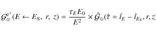 \begin{displaymath}{\cal G}^{{\rm e}^+}_\odot(E\leftarrow E_{\rm S},~r ,~z)= \fr...
...\cal G}}_\odot(\hat{\tau}=\hat{t}_E-\hat{t}_{E_{\rm S}},r ,z).
\end{displaymath}