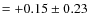 $= +0.15 \pm 0.23$