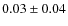 $0.03 \pm 0.04$
