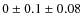 $0\pm 0.1 \pm 0.08$