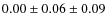 $0.00\pm 0.06 \pm 0.09$