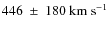 $446~\pm~180~{\rm km}~{\rm s}^{-1}$