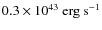 $0.3 \times 10^{43}~{\rm erg}~{\rm s}^{-1}$
