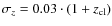 $\sigma_z = 0.03 \cdot (1+z_{\rm cl})$