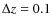 $\Delta z=0.1$