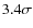 $3.4\sigma$