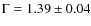 $\Gamma = 1.39\pm 0.04$