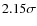 $2.15\sigma$