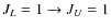$J_L=1 \rightarrow J_U=1$