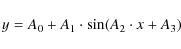 \begin{displaymath}y = A_0+A_1 \cdot \sin(A_2 \cdot x+A_3)
\end{displaymath}