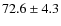 $72.6\pm 4.3$