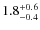 $1.8_{\rm -0.4}^{+0.6}$