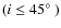 $(i \leq 45 \hbox{$^\circ$ })$