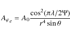 \begin{displaymath}
{A_\varphi}_e = A_0 \frac{\cos^2 (\pi \lambda / 2\Psi)}{r^4\sin \theta}
\end{displaymath}