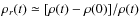 $\rho_r(t)\simeq [\rho(t) - \rho(0)]/\rho(t)$