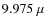 $9.975~\mu$