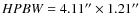 $HPBW = 4.11'' \times 1.21''$