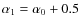 $\alpha_1 = \alpha_0 + 0.5$