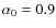 $\alpha_0 = 0.9$