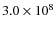 $3.0 \times 10^8$