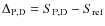 $\Delta_{\rm P,D}=S_{\rm P,D} - S_{\rm {ref}}$