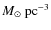 $M_{\odot}~{\rm pc}^{-3}$