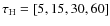 $\tau _{\rm H} = [5, 15, 30, 60]$