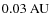 $0.03~{\rm AU}$