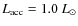 $L_{\rm acc} = 1.0~L_{\odot}$