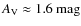 $A_{\rm V} \approx 1.6~{\rm mag}$