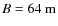 $B=64~{\rm m}$