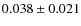 $0.038 \pm 0.021 $