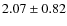 $2.07 \pm 0.82 $